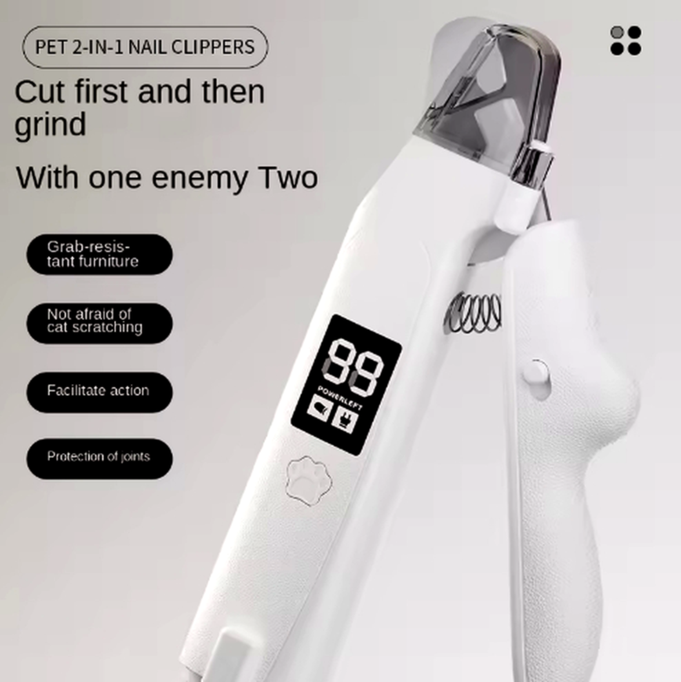 Animal Trimmer 2 in 1 Pet Dog Nail Grinder and Clipper with Led Light